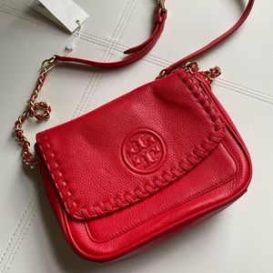 Tory Burch Red Leather Crossbody Bag